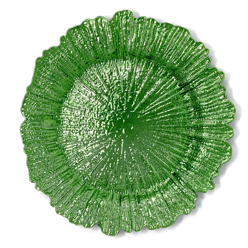 allgala 13-Inch 6-Pack Heavy Quality Plastic Round Charger Plates-Reef Green-HD80335 - Image 1